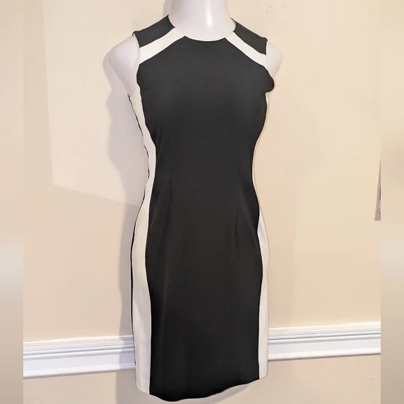 Calvin Klein Black and White Sleeveless Dress - Picture 3 of 10